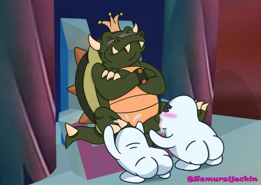 anthro bowser chair erection feet flurry_(mario) foot_fetish foot_focus foot_lick foot_play furniture group king_koopa koopa licking lizard male male/male male_only mario_(series) meme nintendo reptile samuraijackin scalie the_super_mario_bros._super_show! throne tongue tongue_out video_games