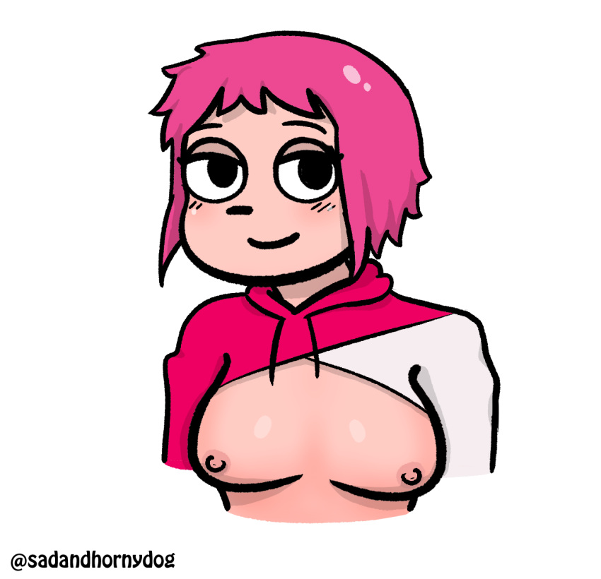 pink_hair ramona_flowers sadandhornydog scott_pilgrim sweater