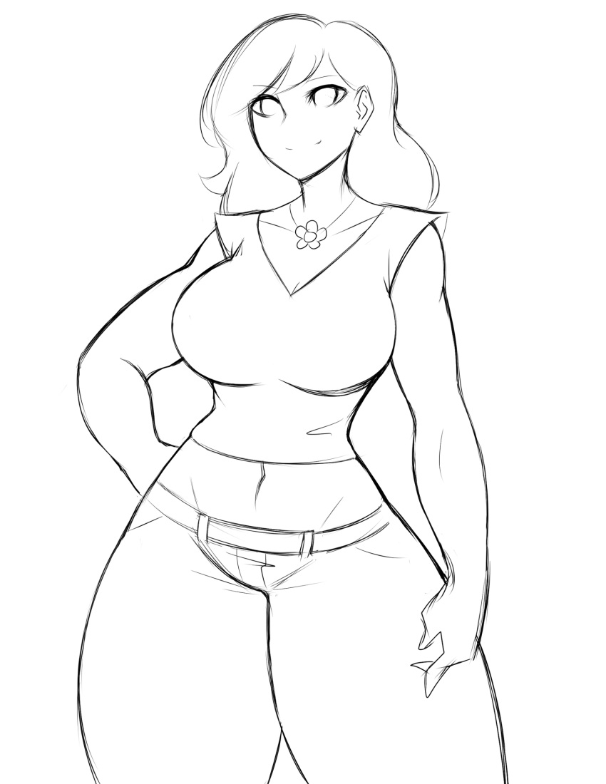 american_dragon:_jake_long breasts curvy disney disney_channel monochrome rose_(huntsgirl) rough_sketch thick_thighs