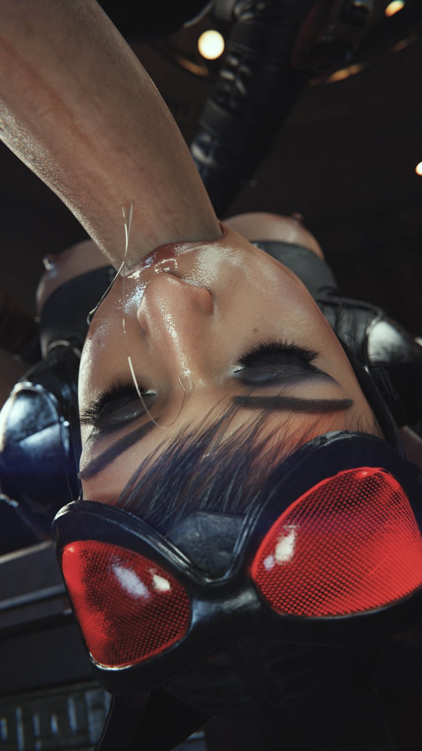 3d batman_(series) blowjob bound bound_arms bound_wrists catwoman catwoman_(injustice) cum dc dc_comics dripping dripping_cum female female_focus female_only futa_on_female futanari harley_quinn harley_quinn_(injustice) injustice_2 rescraft selina_kyle semen yuri