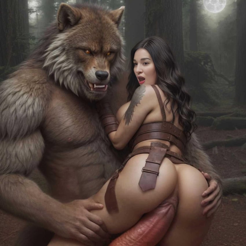 ai_generated anthro_on_human anthro_penetrating_human ass_grab bengassi broken_armor canine canine_genitalia captured_heroine defeat_sex defeated_heroine extreme_size_difference forced_orgasm furry huge_cock human_female human_on_anthro interspecies leg_grab monster_cock monster_rape questionable_consent ripped_clothing standing_sex tattoo tattooed_arm werewolf