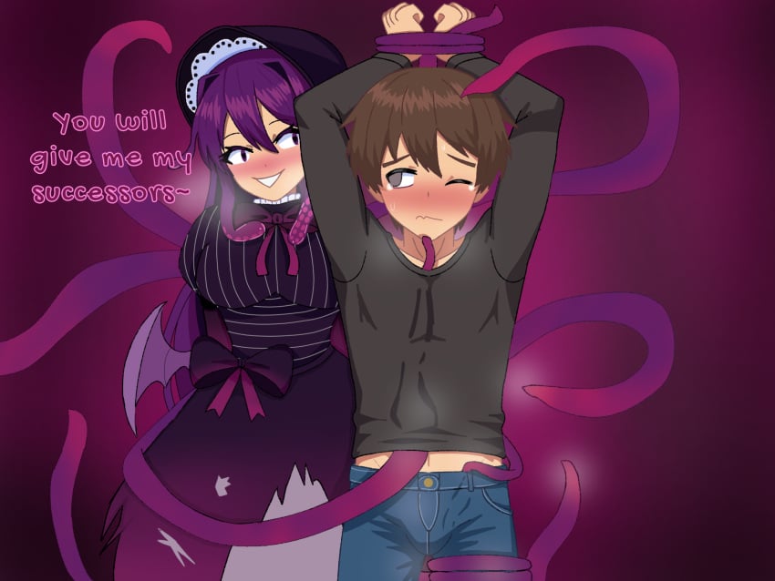 1boy 1girls doki_doki_literature_club english_text female_rapist male_rape_victim mc_(doki_doki_literature_club!) rape reverse_rape somnipheromone tentacle tentacle_on_male tentacle_sex tentacles text yandere yuri_(doki_doki_literature_club)