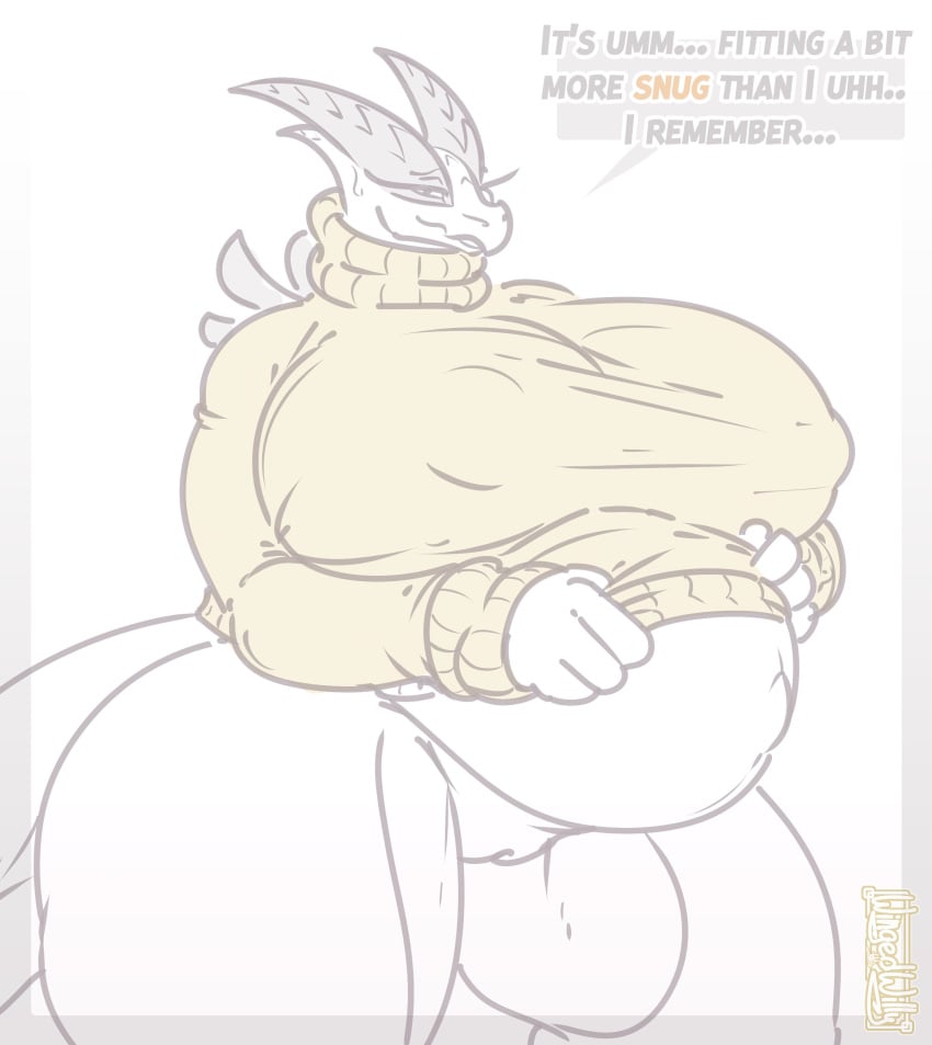 2024 absurd_res anthro belly big_belly big_breasts bottomless breasts clothed clothing dressing english_text female generation_2_pokemon genitals hi_res huge_breasts hyper hyper_breasts innie_pussy legendary_pokemon lugia maglos mature_female navel nintendo nipple_outline outie_navel overweight pokemon pokemon_(species) pregnant pussy ready_to_pop signature simple_background solo speech_bubble sweater tail text thick_thighs thigh_gap tight_clothing topwear turtle_neck_sweater wide_hips wingedwilly