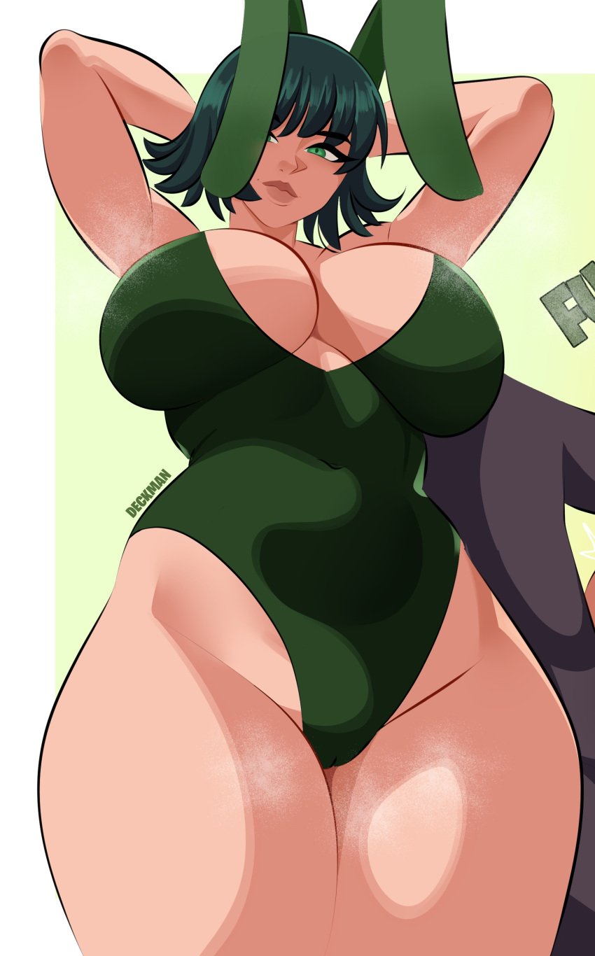 1girls absurd_res breasts cleavage deckman female female_only fubuki_(one-punch_man) green_eyes green_hair hi_res large_breasts looking_at_viewer mrdeck one-punch_man solo thick_thighs thighs wide_hips