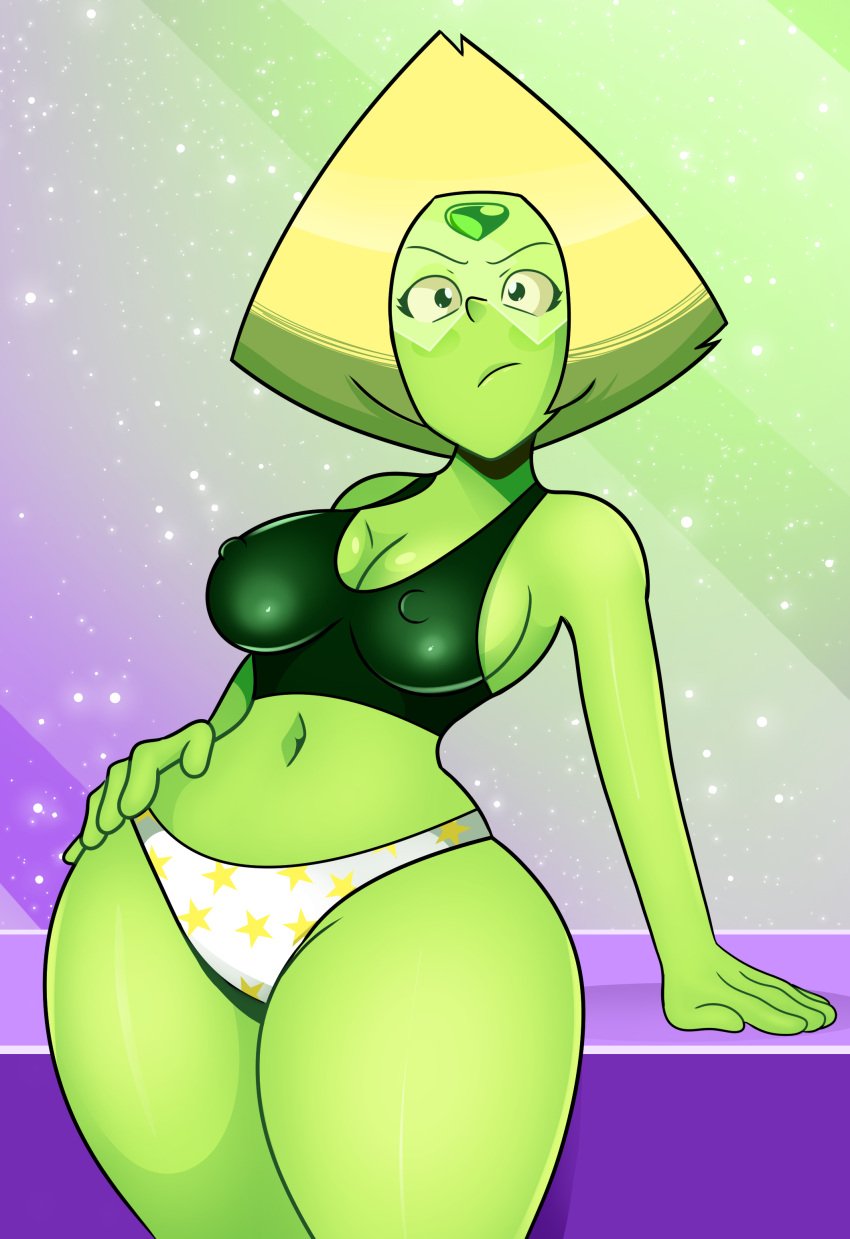 annoyed cartoon_network cleavage peridot_(steven_universe) sonson-sensei steven_universe underwear wide_hips