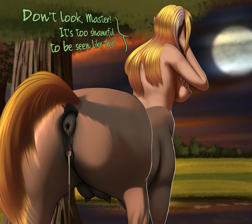 1girls anatomically_correct animal_genitalia animal_pussy animal_tail anus areolae ashamed big_anus big_breasts bodily_fluids breasts centaur centauress centorea_shianus cerea clitoral_winking clitoris crotchboobs embarrassed embarrassed_nude_female english_text equid equid_taur equine_anus equine_pussy facepalm female female_only full_moon furry genital_fluids genitals in_heat large_breasts mammal mammal_taur mercurial64 monster_girl monster_girl_(genre) monster_musume monster_musume_no_iru_nichijou moon nipples outside presenting presenting_ass presenting_hindquarters puffy_anus pussy pussy_juice pussy_juice_drip rear_view side_boob solo taur text udders wet wet_pussy winking_pussy