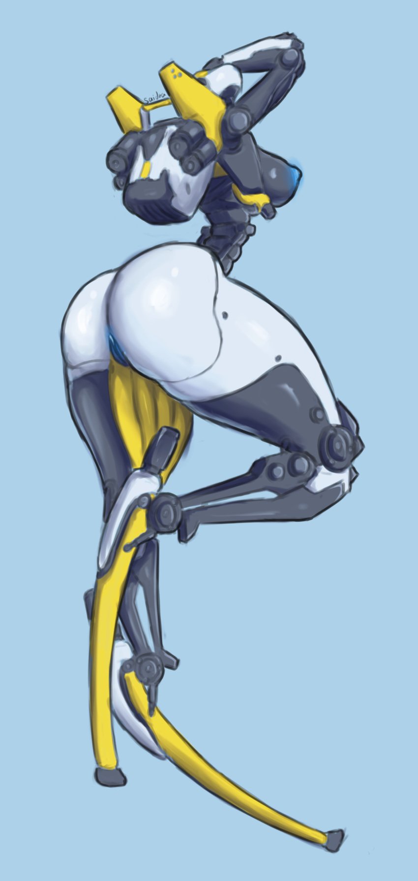 big_ass breasts fast_bot female glowing machine pussy rear_view robo_recall robot saidra solo thick_thighs