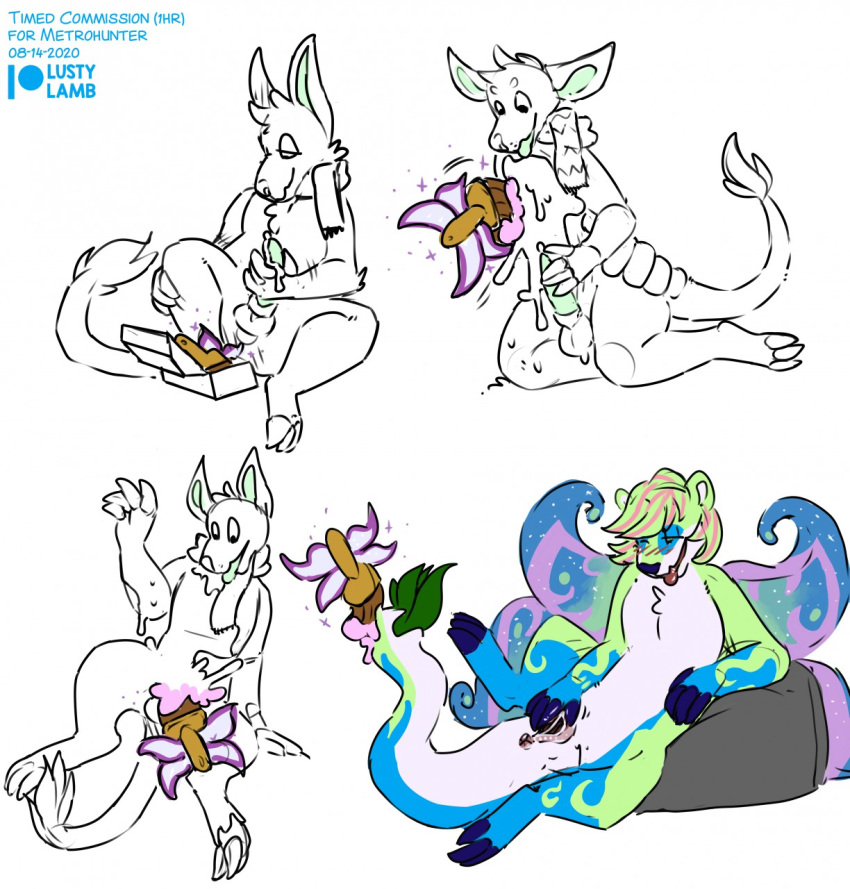 anthro bori_(neopets) brush christmas_bori conditional_dnp english_text faerie_lutari female fingering gender_transformation genitals hi_res jumpstart_games lustylamb lutari male masturbation mtf_transformation neopet_(species) neopets paintbrush pussy solo text transformation video_games