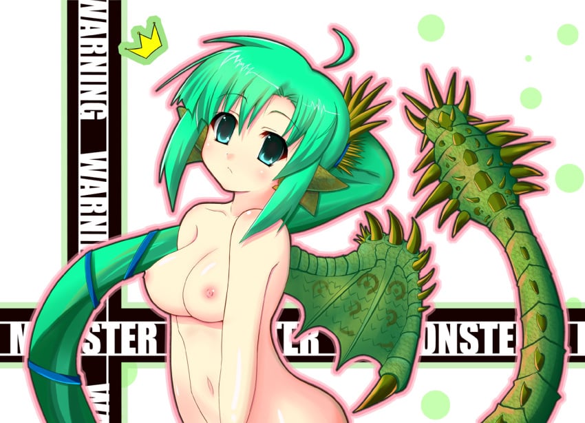 breasts capcom green_hair monster_girl monster_hunter rathian reia tail wings