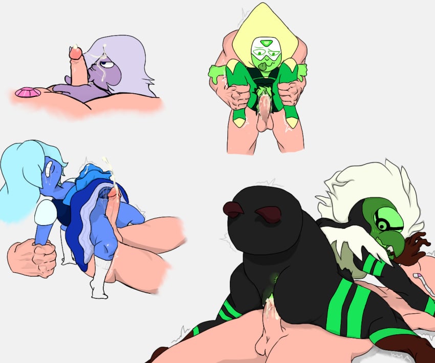 2020 alien alien_humanoid amethyst_(steven_universe) animal_humanoid arthropod arthropod_humanoid balls beak blue_body blue_hair blue_skin bodily_fluids cartoon_network centipeetle cum cum_in_pussy cum_inside cumshot duo ejaculation erection fellatio female gem_(species) genital_fluids genitals hair hair_over_eyes human humanoid humanoid_genitalia humanoid_penis insect_humanoid insects interspecies male male_penetrating mammal nephrite_(steven_universe) oral orientation_play penetration penile penis peridot_(steven_universe) posnno purple_body purple_skin pussy saliva sapphire_(steven_universe) sex simple_background steven_quartz_universe steven_universe straight tongue vaginal_penetration