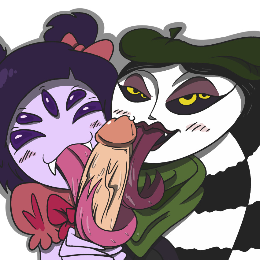 1boy 2girls beret female female_focus female_only james_and_the_giant_peach miss_spider muffet spider undertale