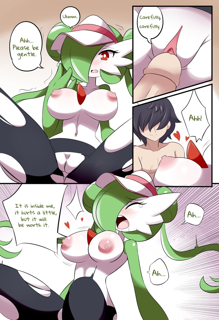 absurd_res big_breasts blush breasts closed_eyes clothing comic dialogue duo english_text female female_penetrated gardei_(lucyfercomic) gardevoir genitals heart hi_res human human_on_humanoid human_penetrating_humanoid humanoid humanoid_genitalia humanoid_penetrated humanoid_penis interspecies lucyfercomic male male_penetrating male_penetrating_female mammal navel nintendo nipples open_mouth penetration penile_penetration penis penis_in_pussy pokémon_(species) pokemon pokemon_(species) pokephilia pussy rosa_(pokemon) straight text the_professor_(lucyfercomic) torn_clothing vaginal_penetration video_games