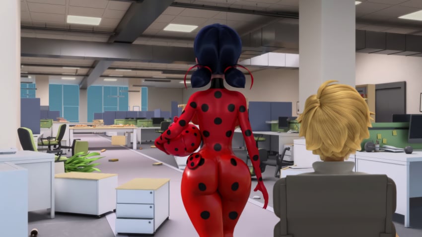 1boy 1girls 3d accurate_art_style adrien_agreste alternate_ass_size alternate_breast_size ass big_ass big_breasts big_hips big_thighs bimbo blonde_hair_female blonde_hair_male blue_hair bodysuit bottom_heavy butt butt_crack dat_ass edit female ferjuasi glistening_clothing hourglass_figure huge_ass ladybug_(character) large_ass latex male marinette_cheng marinette_dupain-cheng miraculous_ladybug screenshot screenshot_edit shiny_skin short_blonde_hair short_blue_hair short_hair short_hair_female short_hair_male teen_boy teenage teenage_girl thick_ass thick_thighs tight_clothes tight_clothing twitter twitter_link