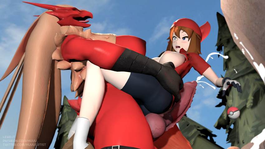 3d anthro blaziken cum cum_on_floor cum_on_wall cum_outside cumshot furry futa_on_female futa_pokemon/female_human futanari huge_breasts huuu may_(pokemon) pokemon pokemon_(species) pokephilia source_filmmaker tagme