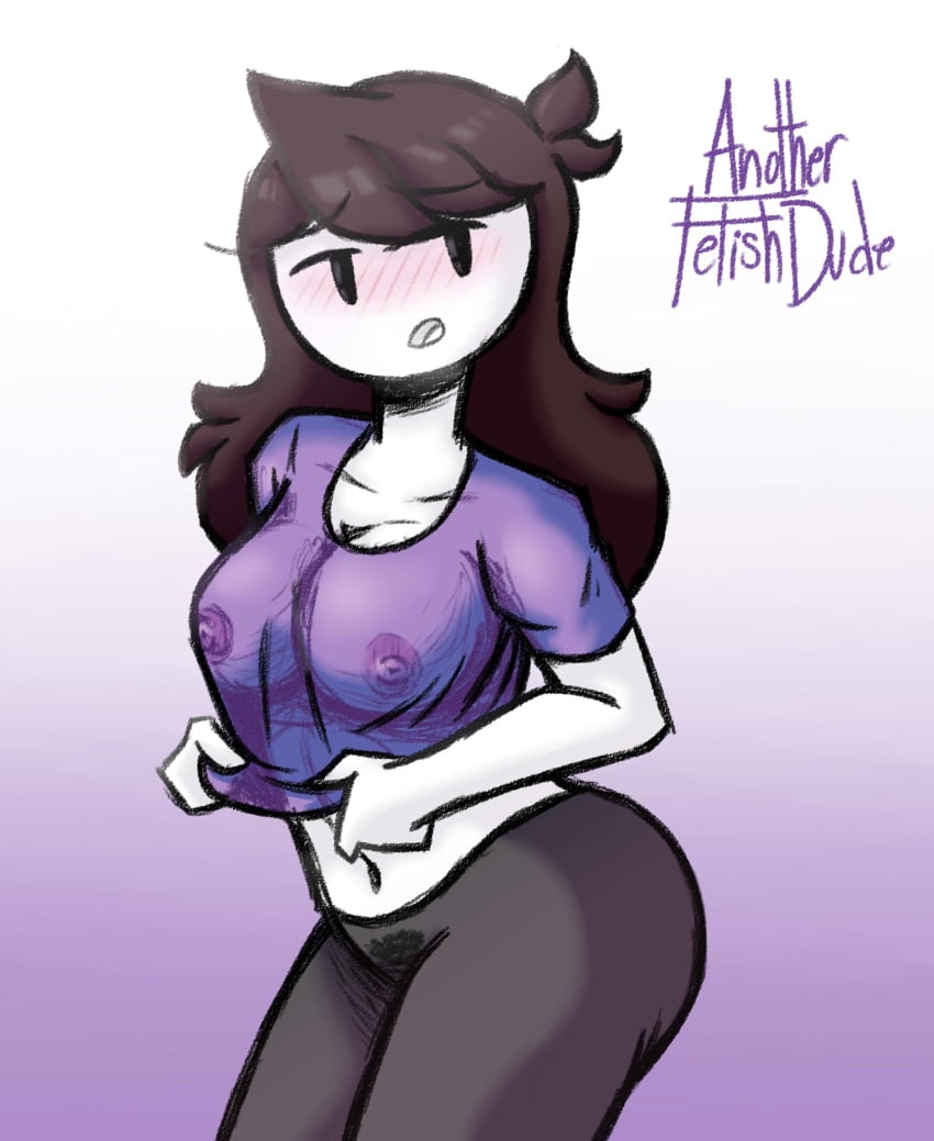 1girls anotherfetishdude bimbo blush breasts breath brown_hair busty female fit fit_female fitness huge_breasts jaiden jaiden_animations looking_at_viewer pubes pubic_hair see-through see-through_clothing sweat sweating sweaty tired transparent_clothing undressing wet_clothes wet_shirt white_skin yoga_pants youtube youtuber