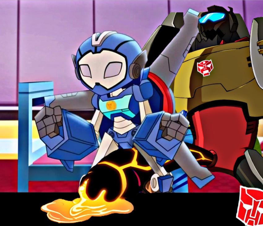 1boy 1girls artist_request cybertronian dinobot edit female grimlock_(transformers) humanoid_penis no_humans rescue_bots rescue_bots_academy robot robot_girl transformers transformers_animated whirl_(transformers)