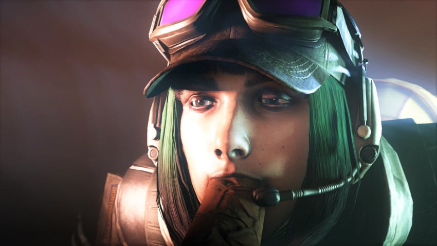 1boy 1girls 3d akatomasu angry blue_eyes capitao_(rainbow_six) clothed clothing dark-skinned_male dark_skin ela_(rainbow_six) fellatio female green_hair hat highres interracial looking_at_partner military oral oral_sex rainbow_six rainbow_six_siege soldier source_filmmaker tagme tom_clancy