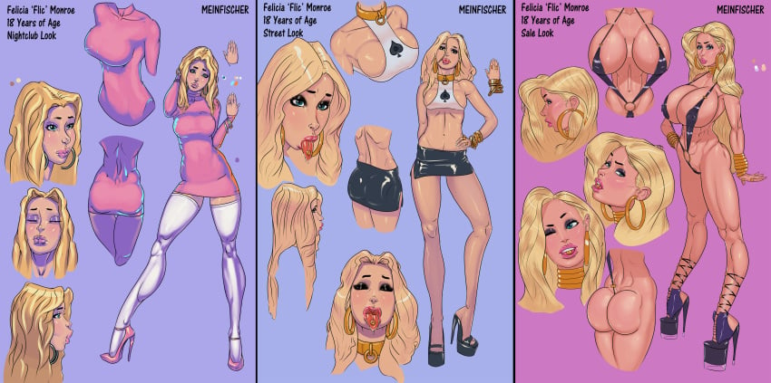 abs ass bad_anatomy biceps big_breasts bimbo bimbofication blonde_hair blue_eyes bracelet breasts bubble_butt busty collar coxville_stories crop_top cryptid dress earrings erect_nipples eyeshadow felicia_monroe female female_focus female_only full_body high_heels hoop_earrings hoop_earrings_oversized hourglass_figure huge_breasts large_breasts light-skinned_female light_skin lipstick long_hair makeup mascara meinfischer miniskirt muscular nail_polish navel nipple_bulge piercing pose posing puffy_nipples queen_of_spades ring skin_tight skirt sling_bikini solo solo_female standing tagme thick_lips thighhighs throat thumb_ring toned toned_female tongue tongue_out tongue_piercing wide_hips