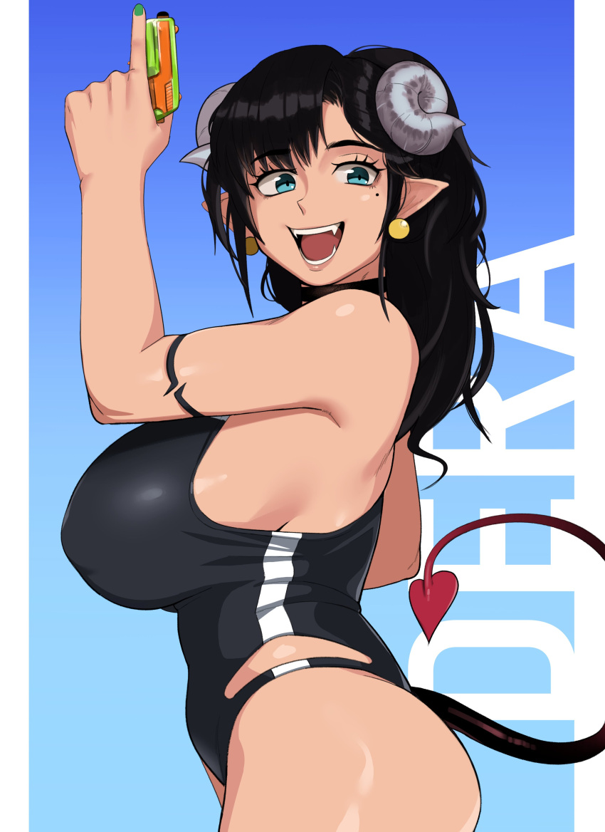 1girls ass big_ass big_breasts breasts female female_only kevbot large_breasts looking_at_viewer looking_back one-piece_swimsuit solo swimsuit thick_thighs wide_hips