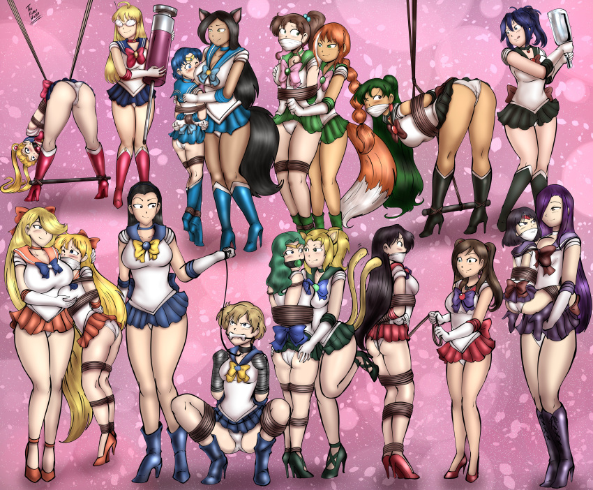 18girls 6+girls ami_mizuno anabel_(oc) arms_behind_back ball_gag bishoujo_senshi_sailor_moon bondage bow clothing dakuroihoshi drawing female female_only femdom femsub fenrilhuayra gag gagged haruka_tenou hotaru_tomoe large_breasts lezdom makoto_kino michiru_kaiou minako_aino multiple_girls multiple_subs original_character original_characters panties rei_hino rope rope_bondage sailor_jupiter sailor_mars sailor_mercury sailor_moon sailor_neptune sailor_pluto sailor_saturn sailor_senshi sailor_senshi_uniform sailor_uranus sailor_venus setsuna_meiou skirt small_breasts tagme tape tape_bondage tied_up usagi_tsukino yuri