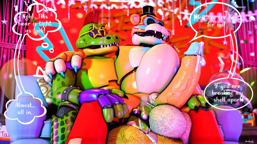 2023 2boys 3d 3d_(artwork) alligator alligatorid alternate_version_available anal anal_sex animatronic anthro anthro_on_anthro anthrofied artist_name artist_signature balls ballsack bara bear big_balls big_bulge big_cock big_penis big_testicles bodypaint boner bow_tie bowtie bracelets bulge claws closed_eyes cock cock_ring crocodile crocodilian crocodylid cum cum_bubble cum_drip cum_dripping cum_dripping_from_penis cum_in_ass cum_inside cum_on_penis cum_string cum_trail digital_media_(artwork) duo duo_focus english_dialogue english_text erect_penis erect_while_penetrated erection facepaint fangs fangs_out finger_claws five_nights_at_freddy's five_nights_at_freddy's:_security_breach foreskin foreskin_folds from_behind from_behind_position fronty gay gay_domination gay_male gay_sex glamrock_freddy_(fnaf) glans glasses grey_body gumboochie hairy_balls hand_on_leg hand_on_shoulder headgear headwear huge_balls huge_cock huge_testicles humanoid_genitalia humanoid_penis hyper hyper_balls hyper_genitalia hyper_penis intact large_penis legs_held_open legs_spread lifting_person long_penis machine male/male male_only mammal mammal_humanoid mohawk_(hairstyle) montgomery_gator_(fnaf) nude open_mouth orange_body penetration penetration_from_behind penile penile_penetration penis penis_in_anus penis_size_difference presenting_penis red_hair reptile reptile_humanoid retracted_foreskin riding riding_penis robot scottgames scrotum sharp_teeth shoulder_pads sitting_on_penis sitting_on_person smooth_penis spiked_bracelet spiked_cock_ring spread_legs star_glasses steel_wool_studios stomach_bulge stomach_deformation sunglasses testicles text text_bubble thick_penis tight_fit top_hat two_tone_body uncut vein veiny_penis