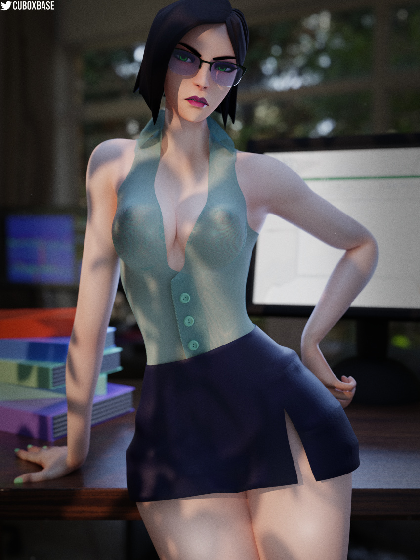 cuboxbase highres office_lady riot_games valorant viper_(valorant)