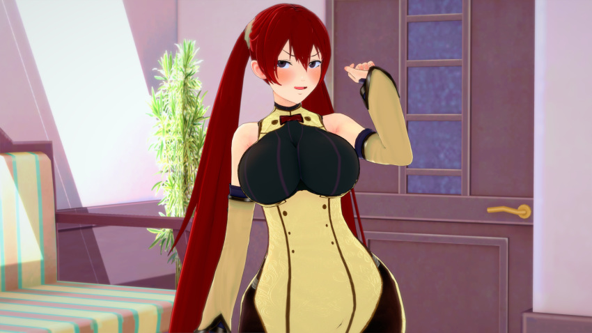 1girls 3d angry breasts female female_only fire_emblem fire_emblem_awakening impossible_clothes impossible_clothing impossible_shirt indoors large_breasts looking_at_viewer nintendo red_hair rhcpftw severa_(fire_emblem) solo tight_clothes tight_clothing tight_shirt twintails wide_hips