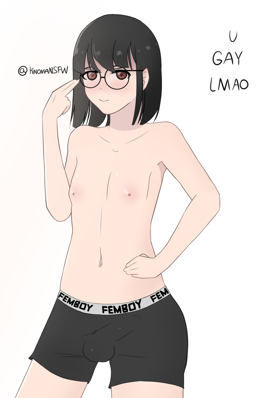 glasses kinoma original original_character short_hair trap