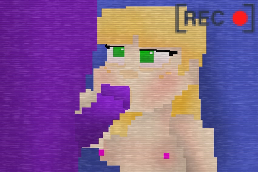 1boy1girl banditeere big_belly big_penis blonde_hair blowjob camera camera_pov fat_man five_nights_at_freddy's green_eyes mrs_afton pink_nipples pixel_(artwork) pixel_art pixelated recording scottgames small_breasts straight william_afton