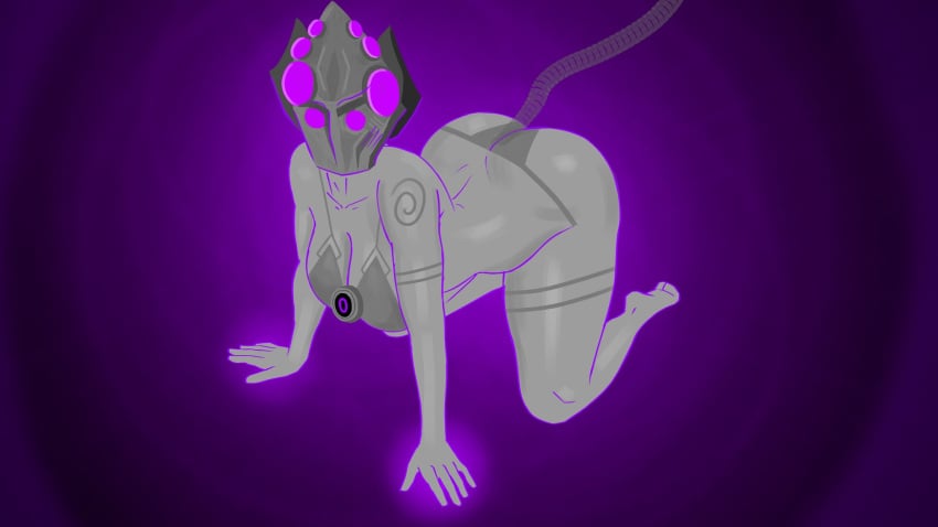 8_eyes counter_titan_(skibidi_toilet_multiverse) female female_focus female_only grey_bikini grey_body multi_eye purple_background rule63 rule_63 sexy_pose skibidi_toilet skibidi_toilet_multiverse sundarts tail