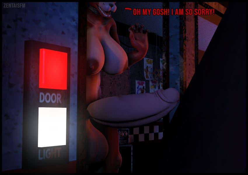 2021 3d_(artwork) 5_fingers animatronic anthro apology areola balls big_balls big_penis breasts canid canine completely_naked completely_nude digital_media_(artwork) erect_penis erection exclamation fingers five_nights_at_freddy's fox foxy_(fnaf) futanari genitals gynomorph intersex intersex_only machine mammal nipples nude open_mouth penis red_text robot robot_girl rule_63 scottgames solo source_filmmaker talking teeth text thick_thighs zentaisfm