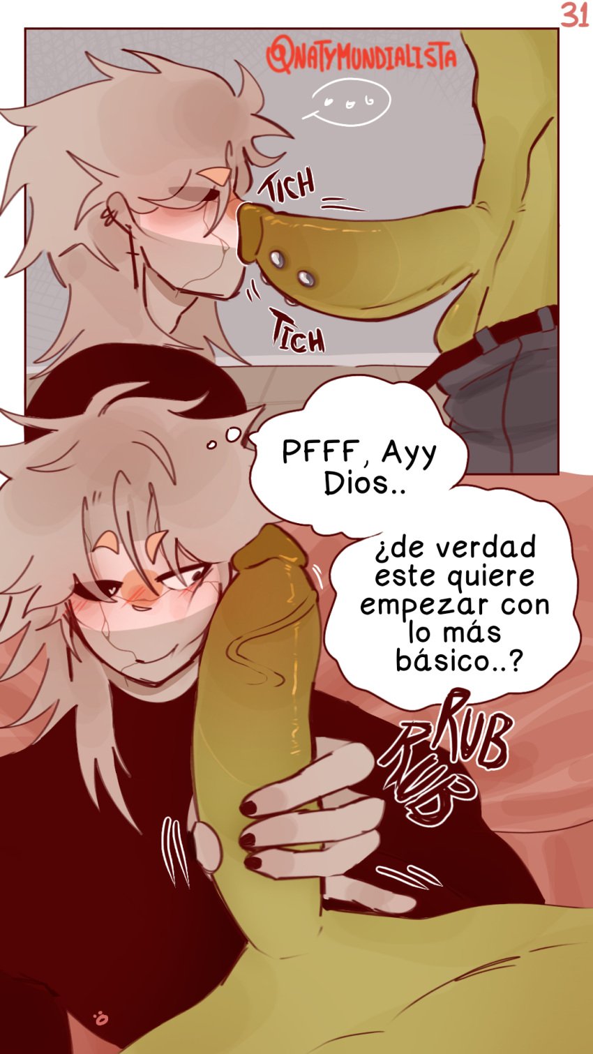 2boys argentina_(countryhumans) big_penis brazil_(countryhumans) comic comic_page comic_panel countryhumans couple dick gay kinky_naty male married_couple page_31 piercing spanish_text