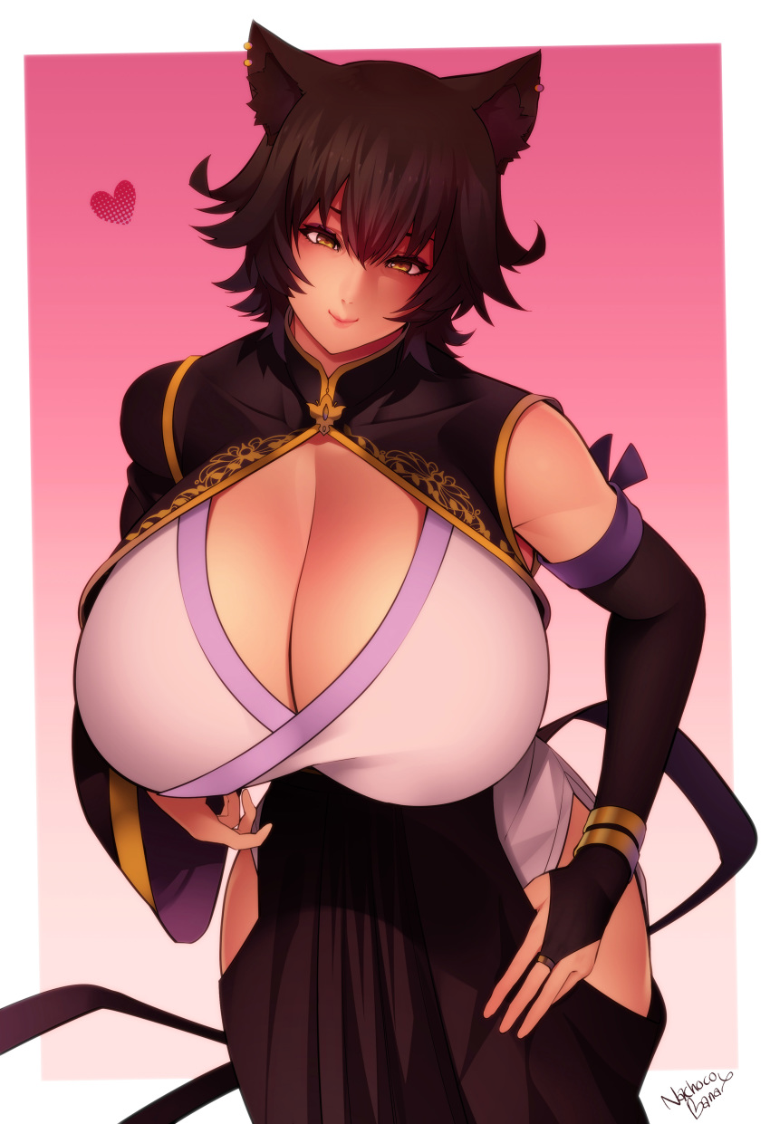 1girls absurdres big_breasts breasts breasts_bigger_than_head cleavage female female_only highres huge_breasts kali_belladonna large_breasts milf nachocobana rwby solo