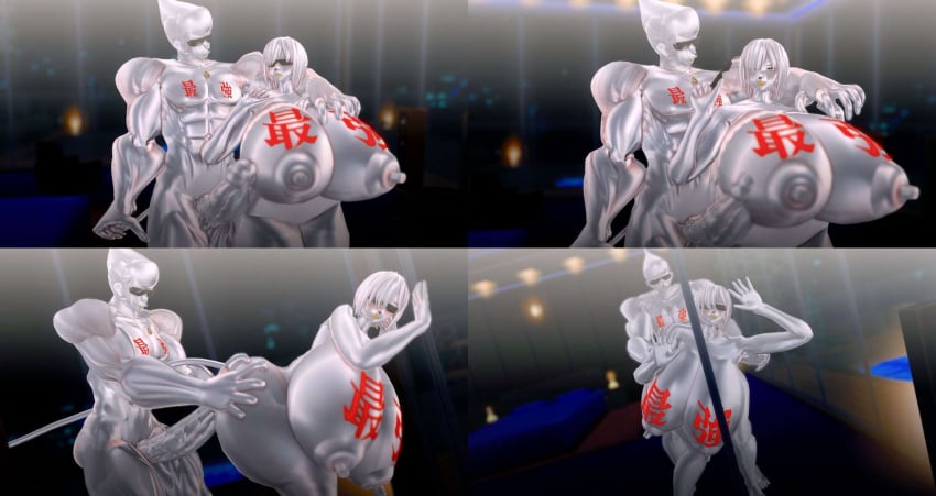 1boy 1girls 3d 3d_(artwork) abs after_transformation areola areolae arm_over_shoulder balls ballsack big_areola big_areolae big_ass big_butt big_nipples breasts_bigger_than_head cock dick digimon digimon_(species) erection fate/grand_order fate_(series) female fucked_from_behind gold_teeth gold_tooth golden_teeth golden_tooth hand_on_ass hand_on_butt holding_ass holding_butt holding_sunglasses huge_breasts huge_cock imminent_penetration imminent_sex implied_transformation male mash_kyrielight medium_hair metal_body metal_breasts metal_futa metal_hair metal_legs metal_nipples metal_skin metal_transformation metaletemon metallic_body metallic_hair metallic_nipples metallic_skin monkey monkey_boy monkey_girl monkey_tail muscular muscular_arms muscular_legs muscular_male necklace necklace_only next_yucoru_s nipples nude nude_female nude_male penis post_transformation sex sex_from_behind sunglasses tail thick_thighs transformation