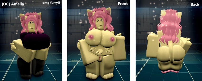 female fishnets furry furry_ass furry_ears furry_female furry_only furry_tail girl oc original_character pussy roblox roblox_studio thick_ass thighs