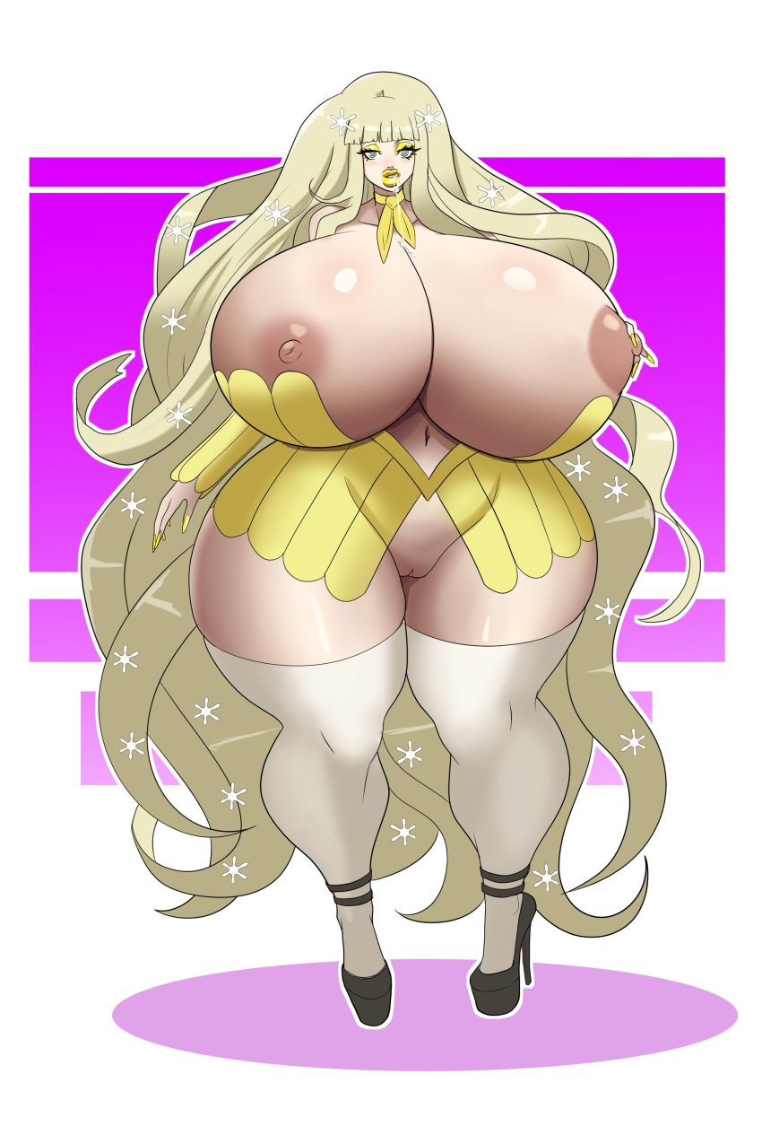 1girls annon areola areolae atlus bangs big_areola big_areolae big_hair big_lips big_nipples bimbo bimbo_body bimbo_lips bimbofication bimbofied black_heels black_high_heels blonde blonde_female blonde_hair breasts_bigger_than_head clothed clothed_female clothing dress drooling eyeshadow female female_only full_lips green_eyes hair_ornament heels high_heels huge_breasts hyper_hair large_breasts licking_lips light-skinned_female light_skin light_skinned_female lipstick long_hair long_nails makeup massive_hips massive_thighs nail_polish navel nipples persona persona_q platform_heels practically_nude pussy rei_(persona) scarf stockings thick_thighs transparent_clothing transparent_dress very_long_hair voluptuous voluptuous_female white_stockings wide_hips yellow_dress yellow_eyeshadow yellow_lipstick yellow_nail_polish yellow_nails yellow_scarf