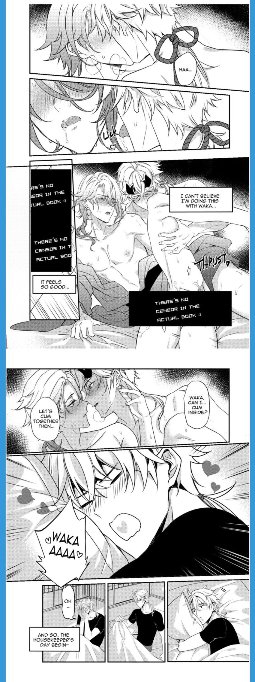 comic gay genshin_impact kamisato_ayato thoma_(genshin_impact) yaoi