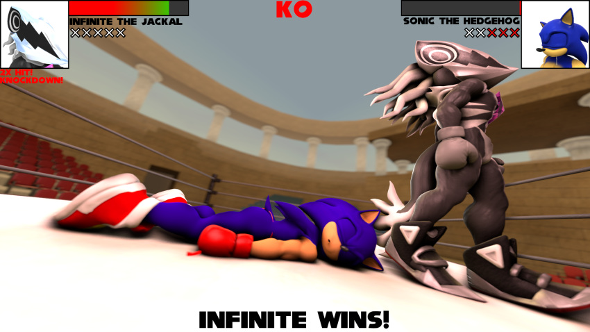 2boys blue_fur blue_hair boxing claws defeat defeated ear faint fainted grey_fur hedgehog infinite_(sonic) kabalmystic knocked_out life_bar lifebar lifebars male male_only sega shoes sonic_(series) sonic_the_hedgehog sonic_the_hedgehog_(series) spiky_hair sunboye_(artist) tagme tail thong unconscious victory walking walking_away white_hair