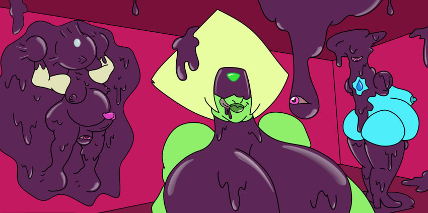 bulge cartoon_network corruption covered_eyes droneification female gem_(species) gojiro7 huge_ass huge_breasts kuromaru_(mugen) lapis_lazuli_(steven_universe) m.u.g.e.n nipples null_bulge pearl_(steven_universe) peridot_(steven_universe) post_transformation steven_universe transformation