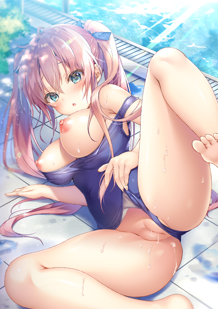 breasts cameltoe detexted horny kino_(kino_konomi) nipples photoshop pussy pussy_juice school_swimsuit swimsuits uncensored wet