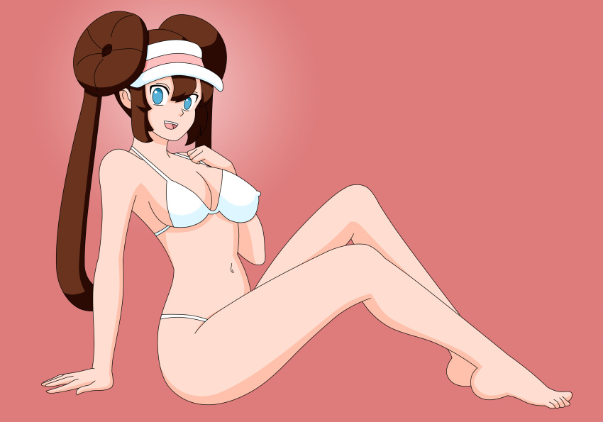 bikini blue_eyes brown_hair female nintendo pervyangel pokemon rosa_(pokemon) solo