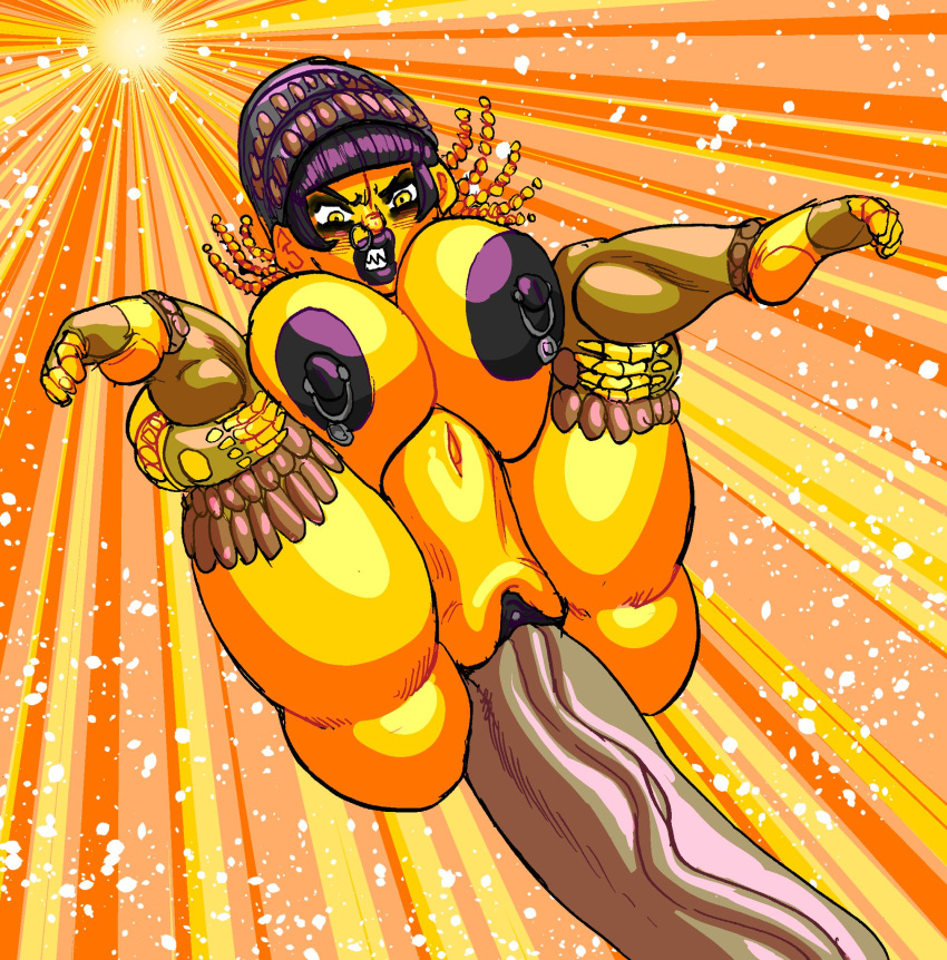big_ass big_penis golden_woman_(love_death_+_robots) goudadunn jewelry love_death_+_robots penis sharp_teeth siren thick_thighs yellow_skin