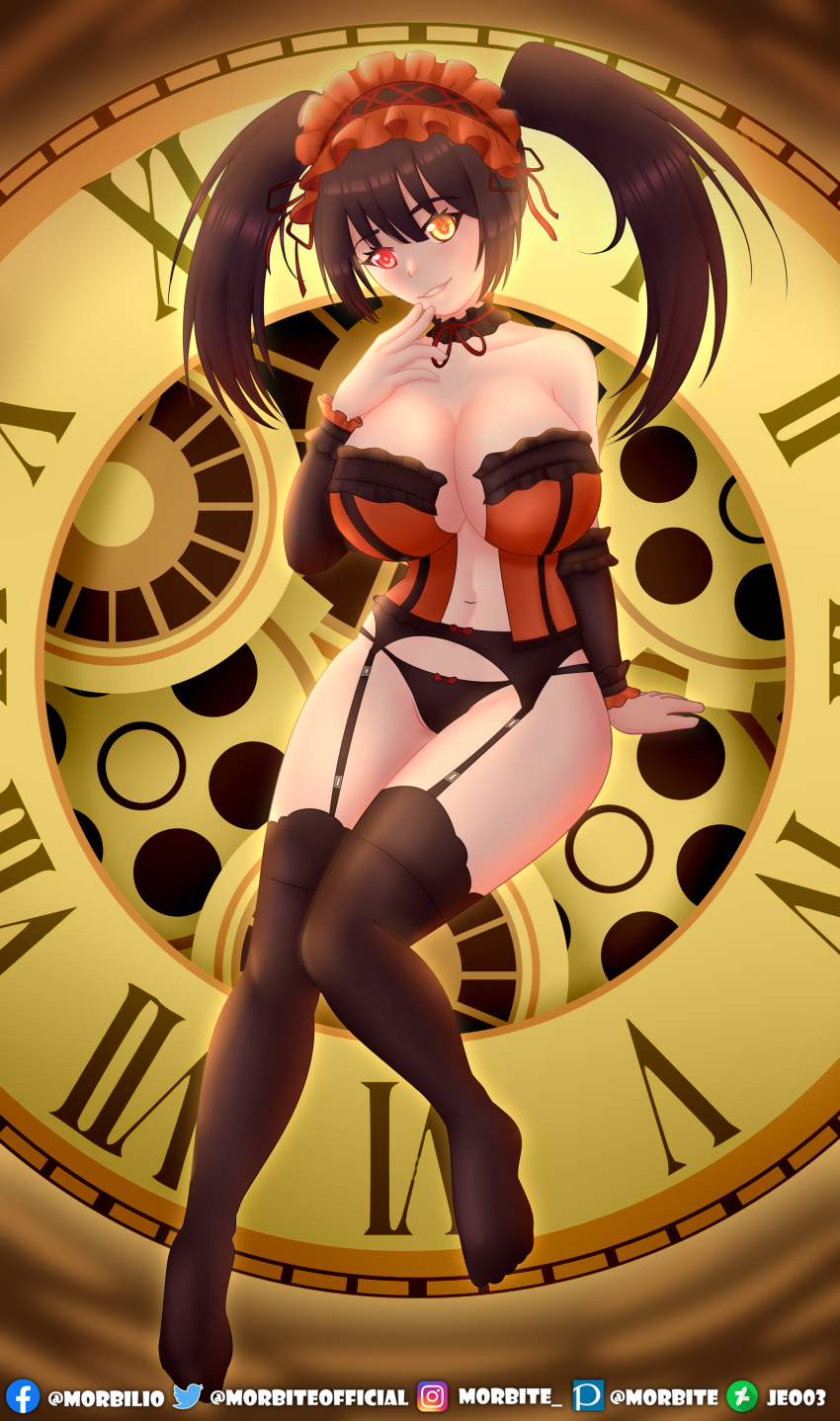 anime_style big_breasts date_a_live female morbite sole_female thick thick_hips thick_thighs tokisaki_kurumi