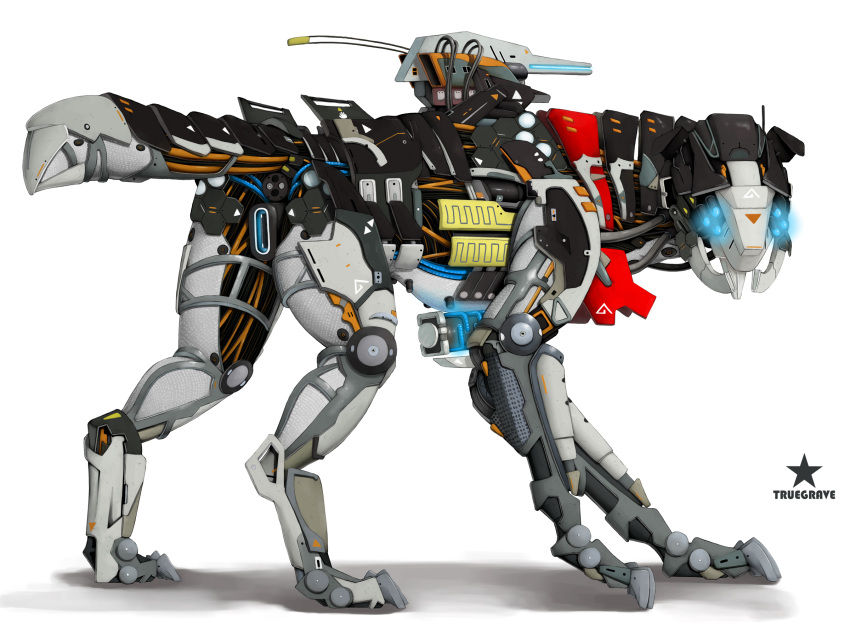 2020 digital_media_(artwork) female feral hi_res horizon_zero_dawn machine mecha robot simple_background solo sony_corporation sony_interactive_entertainment standing suggestive truegrave9 usb_port video_games white_background