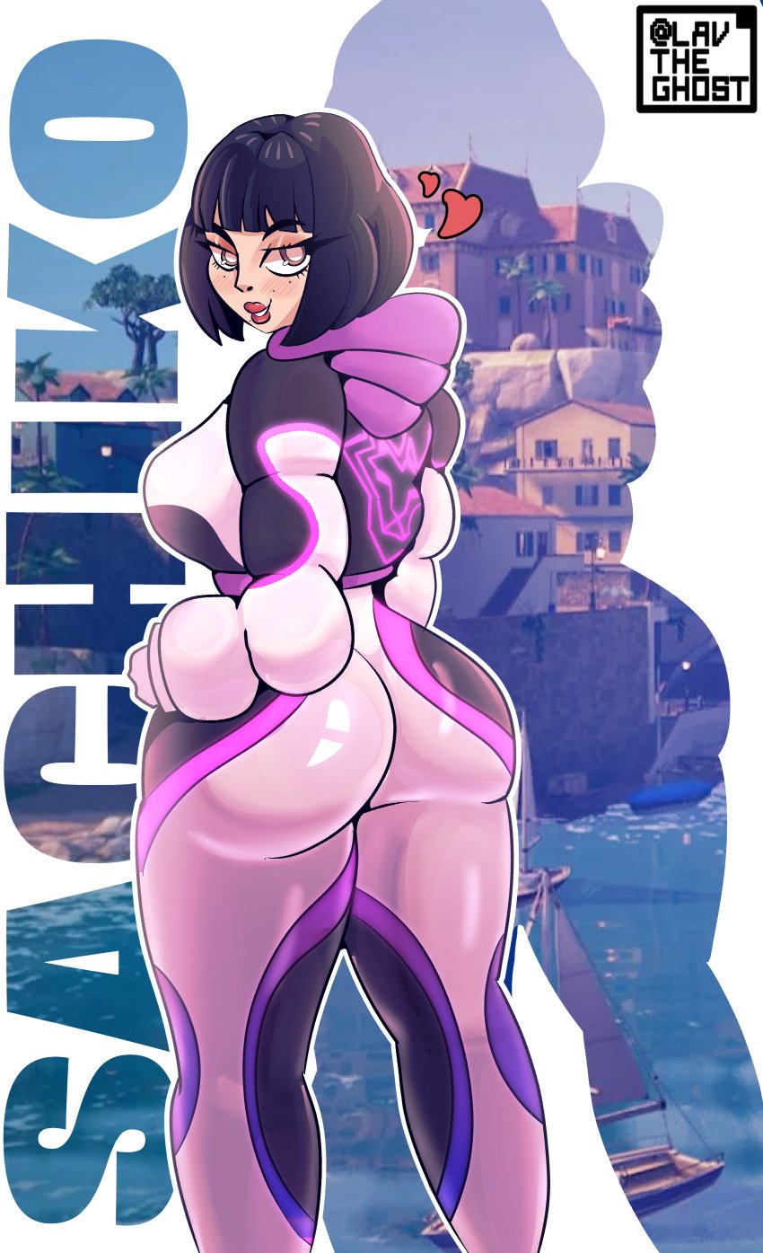 ass_focus big_ass big_butt bob_cut bodysuit booty eyelashes fortnite fortnite:_battle_royale from_behind huge_ass huge_breasts lavtheghost lewd lynx_(fortnite) mole_under_eye red_lipstick shadow_ops shiny_clothes short_hair thighhighs thong_leotard trailblazer_lynx_(fortnite) wide_hips wide_thighs