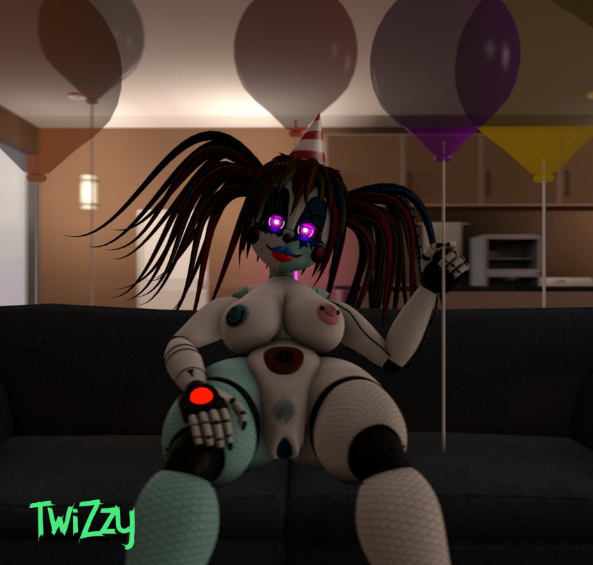 3d 3d_(artwork) baby_(fnafsl) balloon big_breasts circus_baby circus_baby_(fnaf) five_nights_at_freddy's pussy rckke scrap_baby scrap_baby_(fnaf) scrap_baby_(rckke) shiny_eyes solo violet_eyes