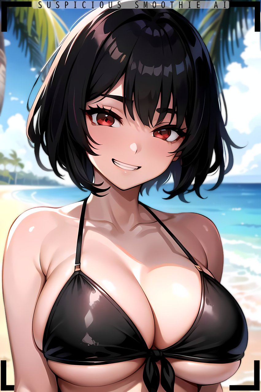 1girls 2024 ai_generated beach beach_background big_breasts bikini bikini_top black_bikini black_hair blurry blurry_background breasts busty busty_female cloud clouds cloudy_sky curvaceous curves curvy curvy_body curvy_female curvy_figure edit edited female female_focus female_only grin grinning grinning_at_viewer hi_res high_resolution highres hikari_(susmai) large_breasts light-skinned_female light_skin ocean original original_character palm_tree palm_trees pose posing posing_for_picture posing_for_the_viewer promptchan promptchan.ai sand seductive seductive_look seductive_mouth seductive_smile short_hair small_bikini smile smiling smiling_at_viewer solo solo_female solo_focus squeezing squeezing_breast squeezing_breasts susmai suspicious_smoothie_ai swimwear tease teasing teasing_viewer teeth teeth_showing thick_eyebrows tied_bikini tied_bikini_top tight_clothing tight_fit too_small_bikini tropical tropical_setting underboob upper_body upper_body_focus upper_body_only water watermark wave waves