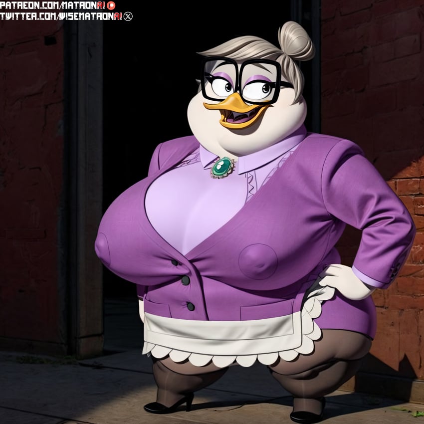 1girls 4k ai_generated anthro avian bbw bentina_beakley big_breasts breasts chubby_anthro clothed clothing disney duck ducktales ducktales_(2017) fat fat_ass fat_butt female female_anthro female_focus female_only furry gilf glasses granny gray_hair highres hips massive_breasts matronai_(artist) old older_female overweight overweight_anthro overweight_female patreon patreon_username pinup plump solo solo_female stable_diffusion thick thick_ass thick_hips thick_thighs thighhighs thighs twitter_username wide_hips