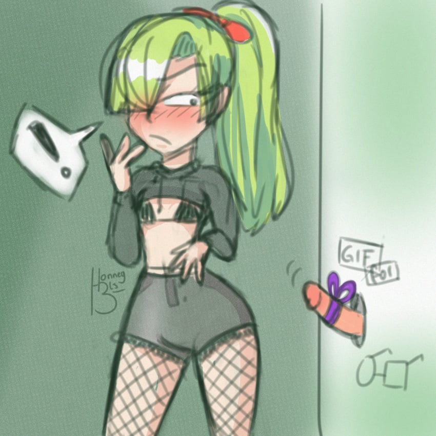 cami_(fnafhs) female fnafhs fnafhs_z3ro glory_hole green_hair homerbls male penis red_hair small_breasts sole_female