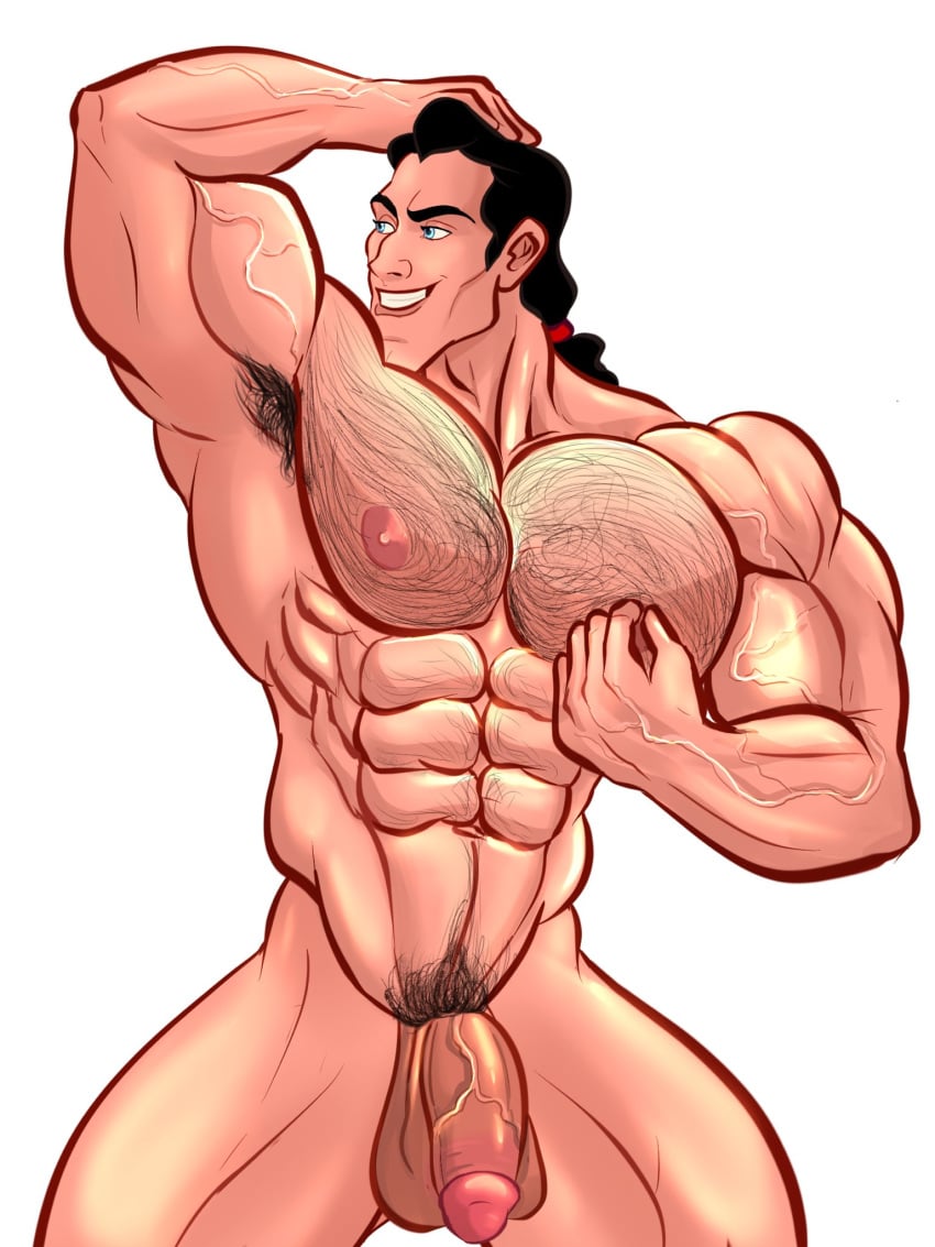 1boy abs arm_up armpit_hair balls bara bara_tiddies bara_tits beauty_and_the_beast biceps big_biceps big_chest big_muscles big_pecs black_hair blue_eyes blueboybara body_hair bodybuilder bulging_biceps busty caucasian caucasian_male chest_hair disney disney_villains erect_nipples flaccid flaccid_penis flexing flexing_bicep flexing_muscles gaston hairy hairy_abs hairy_armpits hairy_chest hairy_male hairy_stomach hand_on_head hand_on_own_head huge_chest huge_pecs human human_only light-skinned_male light_skin male male_chest male_focus male_only manboobs manly moobs muscle_growth muscles muscular muscular_male muscular_thighs nipple_pinch nipple_play nipple_tweak pecs pectorals pinching_nipple pinching_own_nipple pose posing pubic_hair red_hair_tie simple_background six_pack smile smiling solo solo_focus solo_male standing teeth teeth_showing thick_penis thick_thighs tied_hair veiny_arms veiny_muscles veiny_penis white_background